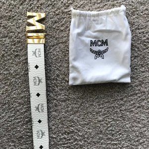 Mcm Men's Claus Monogram Reversable Belt